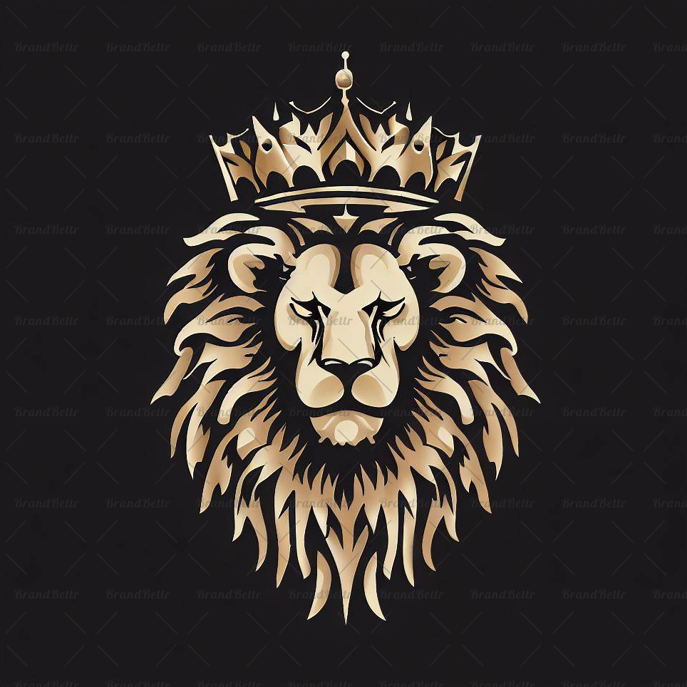 Majestätischer Löwe und Krone